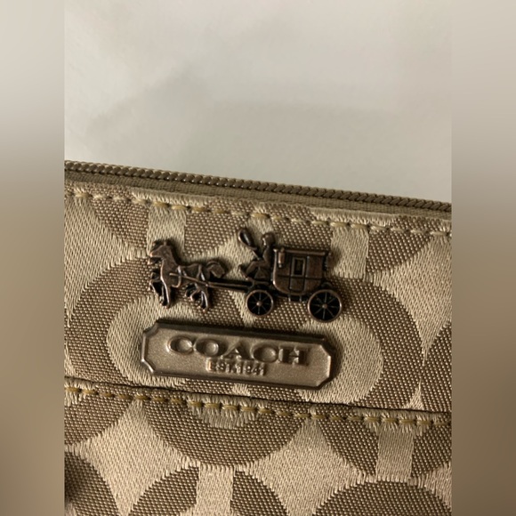 Coach Beige Monogram Wristlet - Picture 3 of 12
